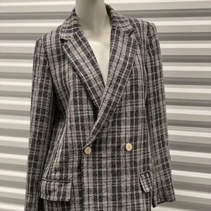 ZARA Long Blazer Blue and Beige